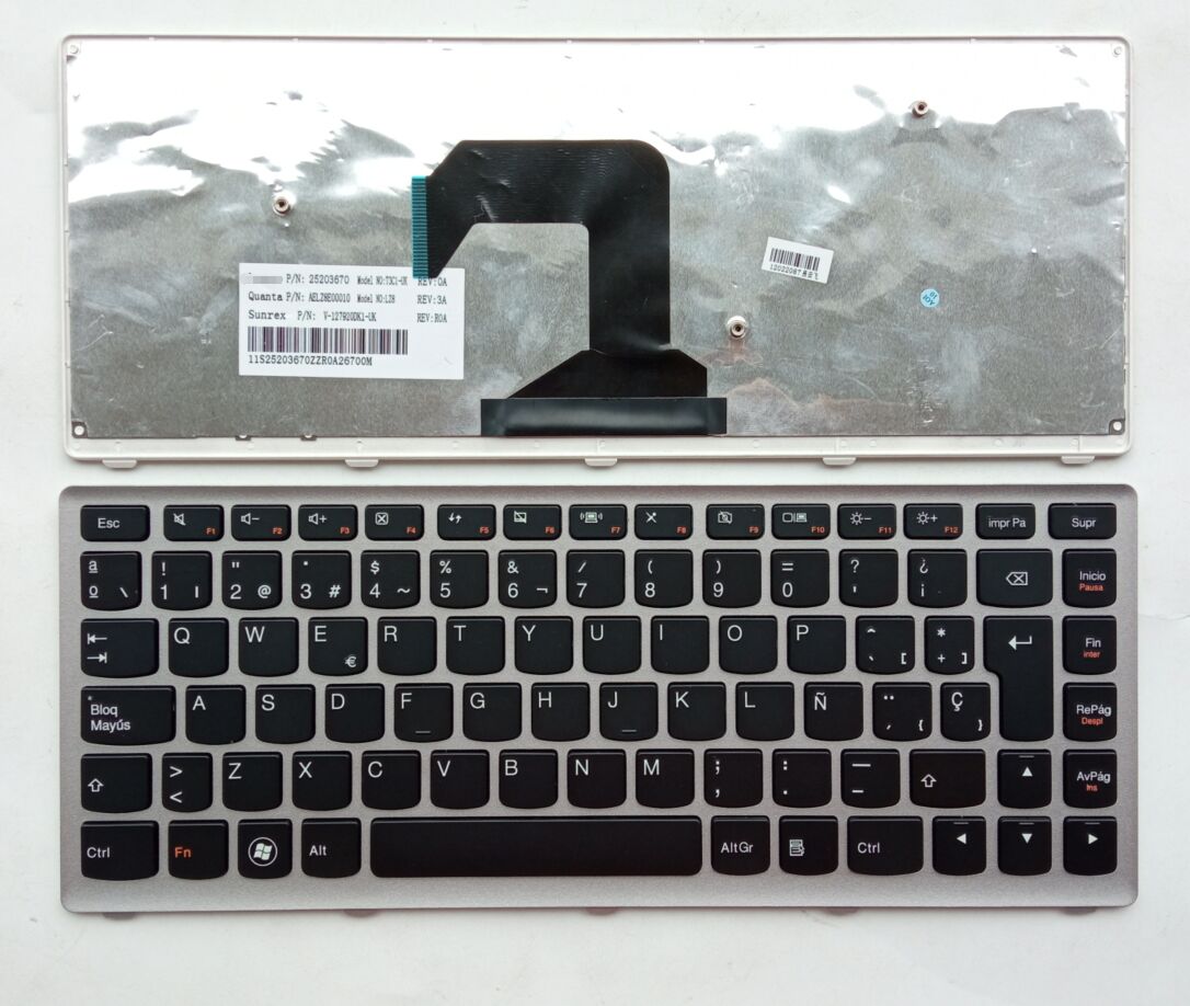 Picture of New Replacement Laptop Keyboard For LENOVO U410 SILVER FRAME BLACK SP Layout